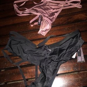 2 pairs Victoria secret thong. One size M one size S. One NWT, NWOT(never worn)